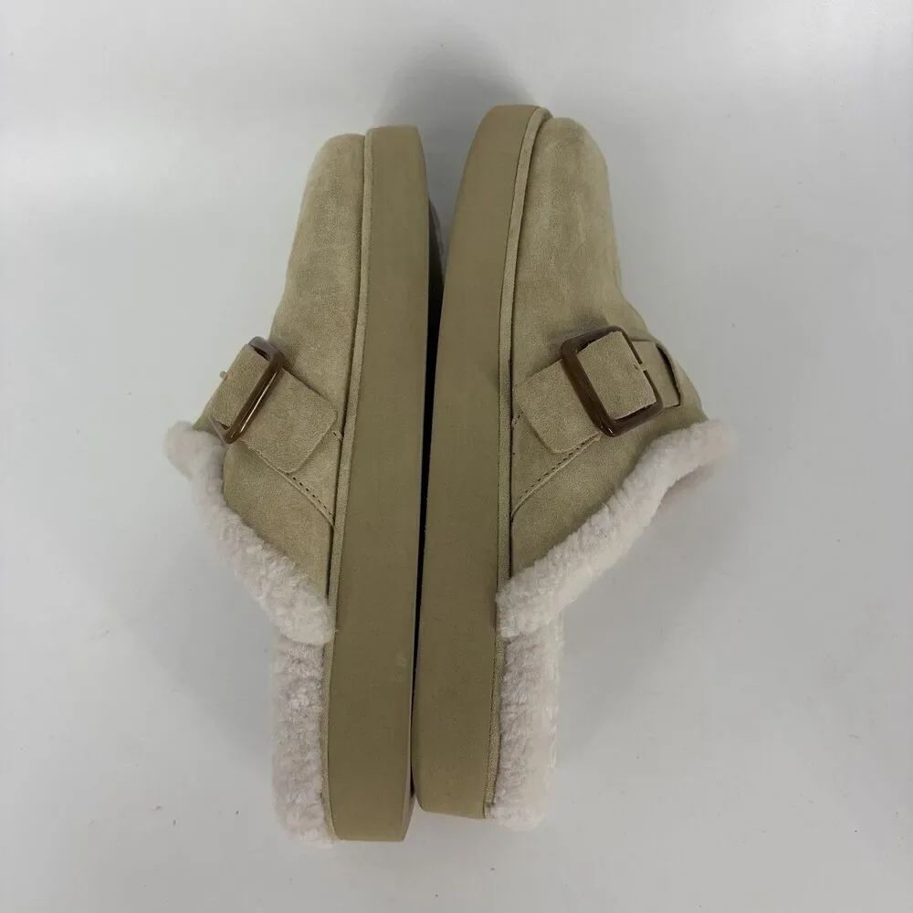 Vince Clog Shoes Size 8 Womens Sand Griff Comfort Slip On Shearling Sherpa Lined - Picture 6 of 8